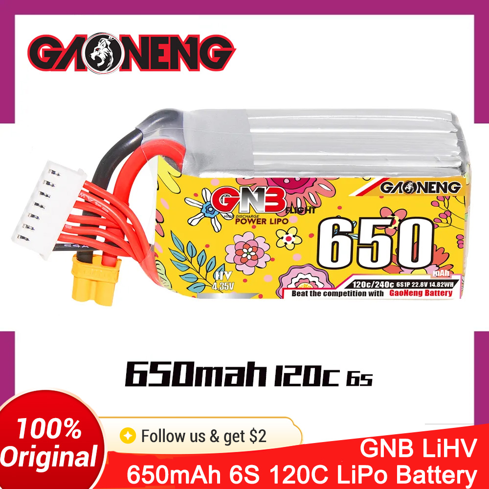 Drone Battery 6S - Batteria LiPo GAONENG 6S 650mAh LiHV