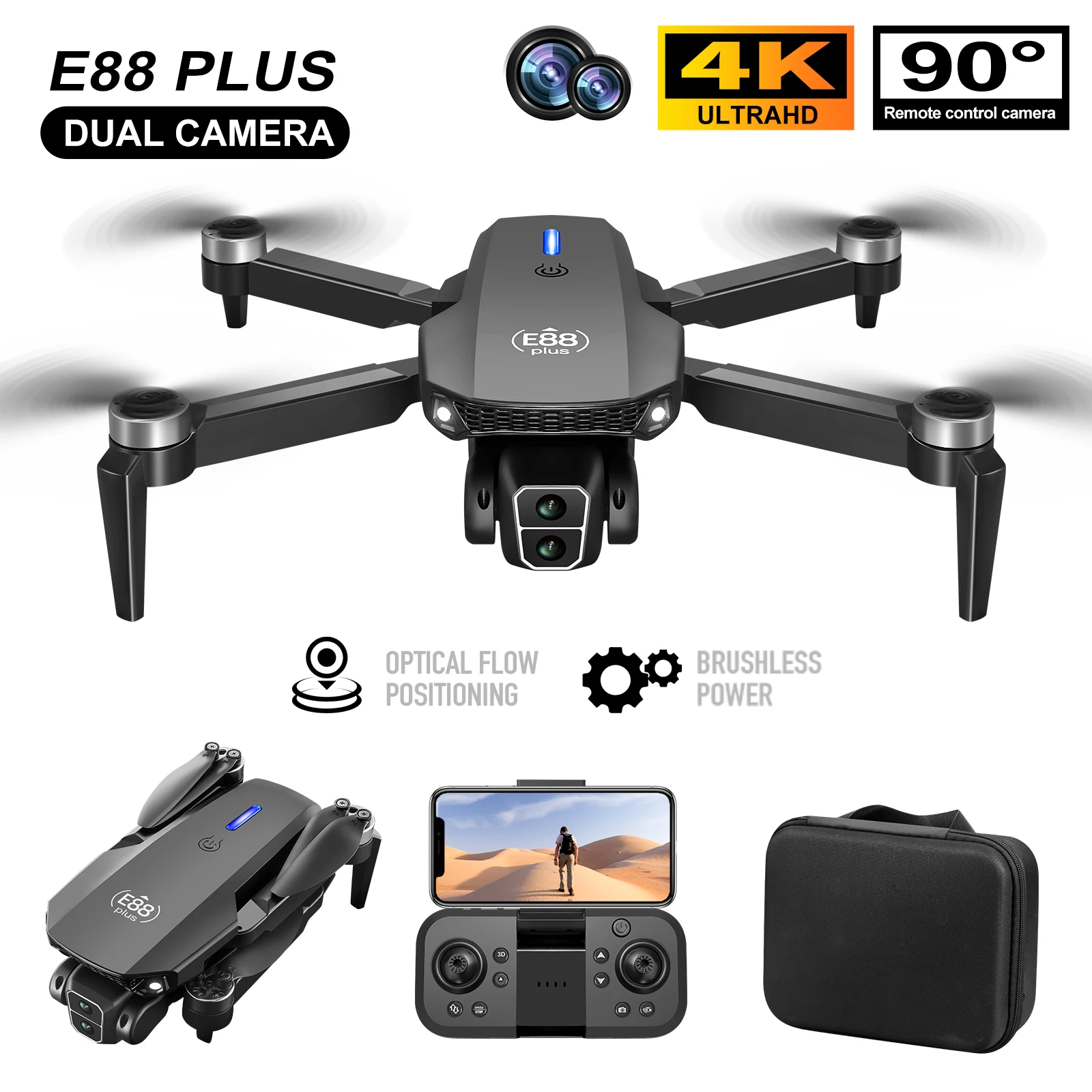 Nuovo drone quadricottero E88  - Drone Battery Case recensione e prezzo